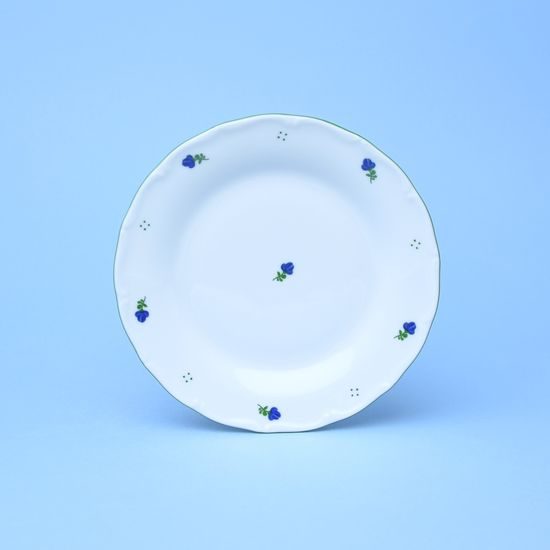 Talíř dezertní 19 cm, Verona modré kvítí + zelená, G. Benedikt 1882