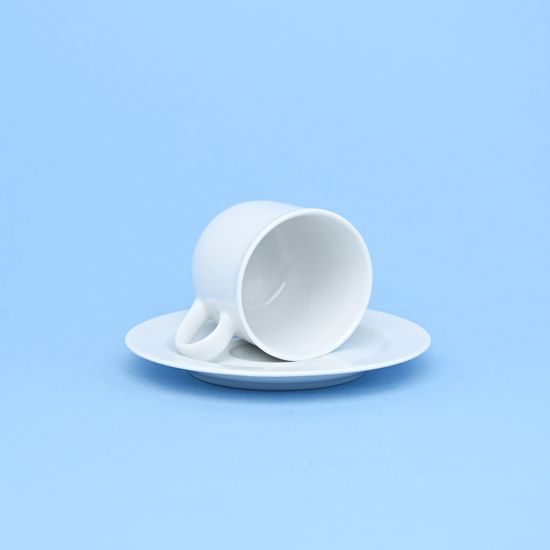 Coffee cup 135 ml and saucer 130 mm, Jana white, Thun 1794 Carlsbad porcelain