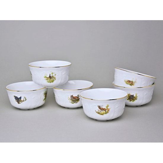 Miska na rýži 11 cm, sada 6 ks.,Thun 1794, karlovarský porcelán, BERNADOTTE myslivecká