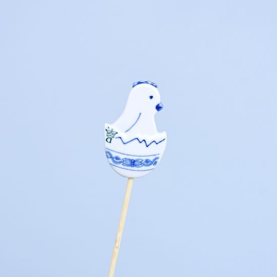 Easter decoration Chicken on skewer , 5,2 x 3,4 cm, Original Blue Onion Pattern