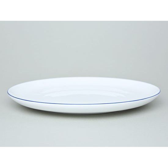 Plate flat 26 cm, Thun 1794 Carlsbad porcelain, TOM blue