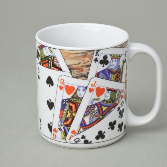 Mug Big 0,47 l, Cards, Thun 1794 Carlsbad porcelain