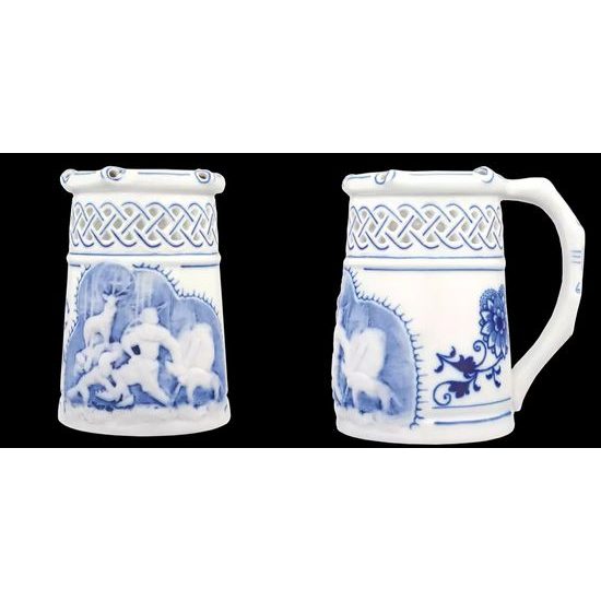 Embossed beer jug 400 ml, Original Blue Onion Pattern