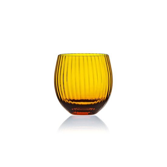 Crystal Glasses Tumbler 520 ml, Set of 6 pcs. Amber - Tethys, Kvetna 1794 Glassworks