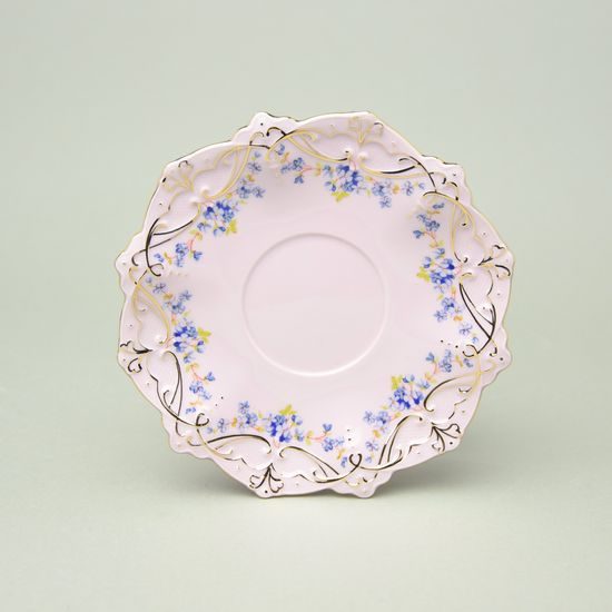 Cup 100 ml + saucer 14 cm, Adélka, decor Forget-me-not, Rose China Chodov