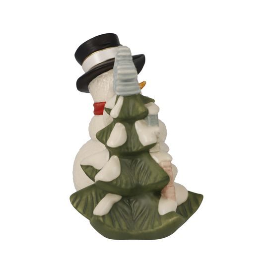 Snowman figurine Let it Snow 13 / 8.5 / 12cm, stoneware, Goebel