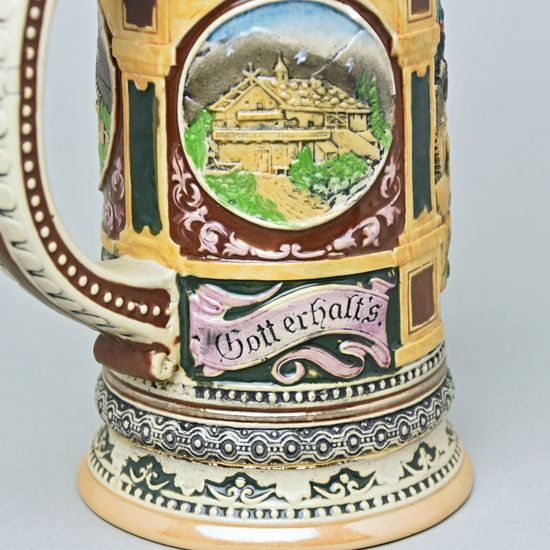 Korbel 0,9 l keramický s cínovým víčkem, Hostinec, keramika BM+MM Holýšov