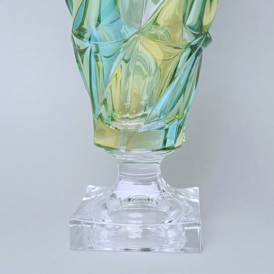 Váza FLAMENCO Lemon 38 cm na nožce, Bohemia Treasury