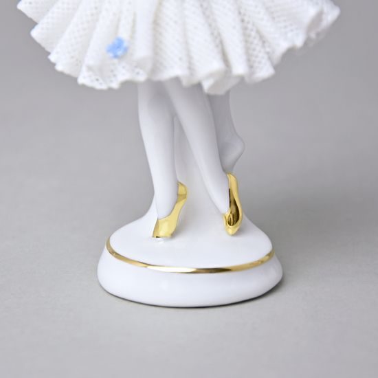 Tanečnice s krajkou (fialová) 8 x 6 x 12 cm, Kurt Steiner, Porcelánové figurky Unterweissbacher