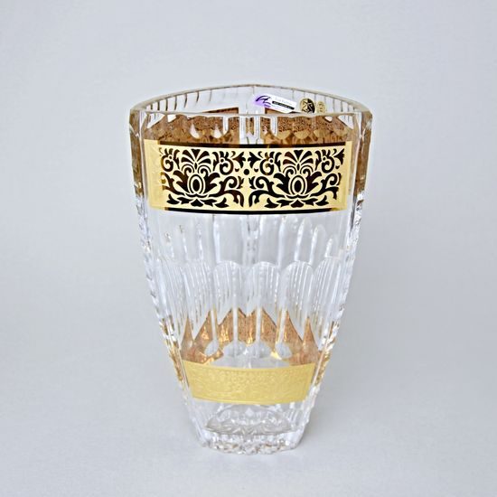 Crystal Vase "Triangle" Romantic, v: 255 mm, Gold, Ales Zverina - AZ Design