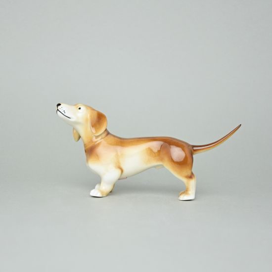Pes ratlík 16,5 x 6 x 8,5 cm, luxor, Porcelánové figurky Duchcov
