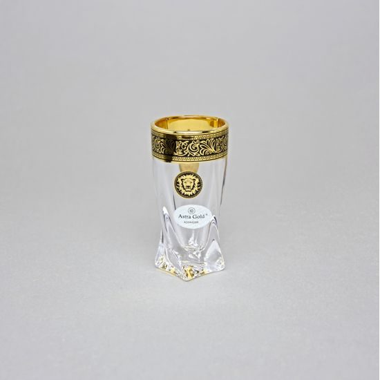 Astra Gold: Liqueur (shot) cup 50 ml, 1 pcs., Quadro crystal, Lilit and Leo Golden Black decor