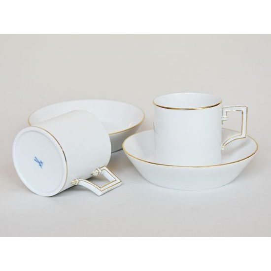 Cup and Saucer Espresso, Golden Stripe, Meissen Porcelain