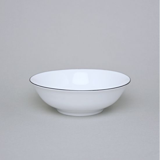 Bowl 16 cm, Angelika black line, Thun 1794 Carlsbad Porcelain