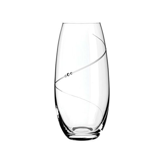Silouette - Barell Crystal Vase 25 cm, Decorated with Swarovski Crystal