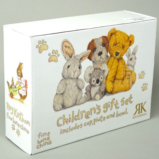 Teddy time: Children's 3 pcs. set in giftbox, Roy Kirkham fine bone china