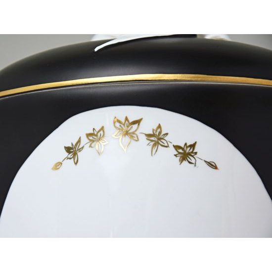 Pouzdro na urnu 27 x 19,5 cm, Černý fond + zlato, Porcelán Duchcov