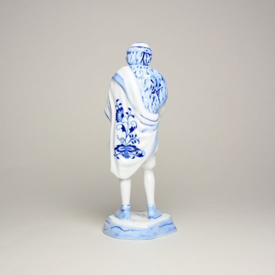 Shepherd with a whistle, 18 x 7 x 7 cm, Blue Onion, Porcelain Figures Duchcov
