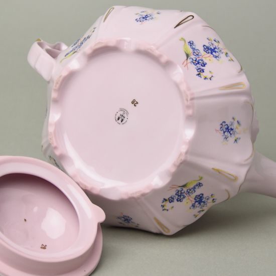 Konvice čajová 1,2 l, Lenka 247p, Růžový porcelán z Chodova