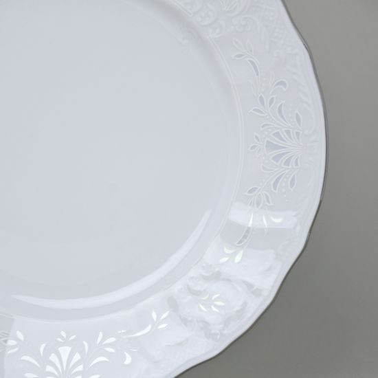 Plate dessert 19 cm, Thun 1794 Carlsbad porcelain, Bernadotte frost, platinum line