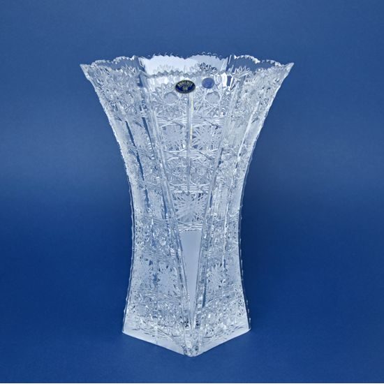 Křišťálová váza broušená, šestihran, 500PK, 275 mm, Crystal BOHEMIA