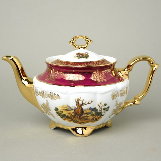 Tera pot 1,2 l, hunting - ruby red, Carlsbad porcelain