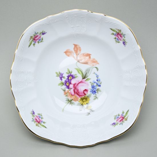 Bowl deep 25 cm, Thun 1794 Carlsbad porcelain, BERNADOTTE Meissen Rose