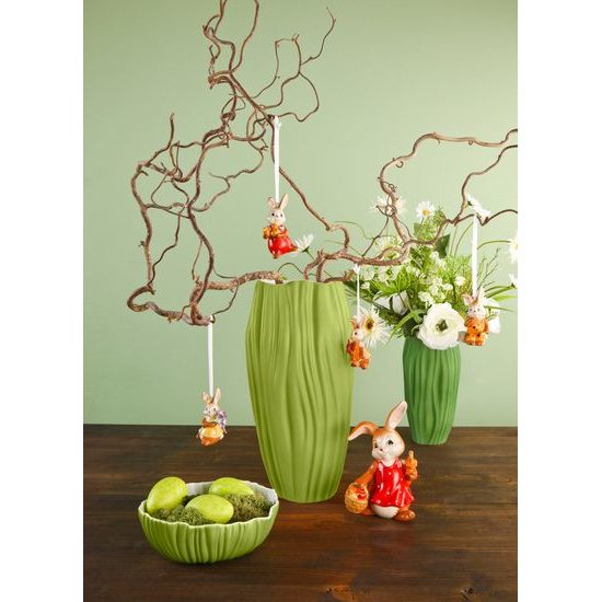 Váza Spirulina zelená 10 / 10 / 20 cm, biskvitový porcelán, Goebel