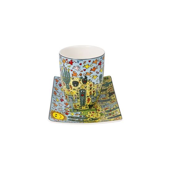 Cup and saucer James Rizzi - Desert Life, 400 ml / 19,5 cm, Fine Bone China, Goebel