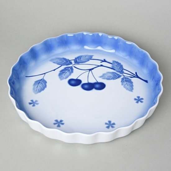 Baking bowl for cake 30 x 4 cm, Thun 1794 Carlsbad porcelain, BLUE CHERRY