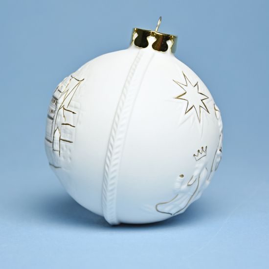Vánoční ozdoba koule - Heidelberg, 7,5 cm, Unterweissbacher, porcelán Seltmann
