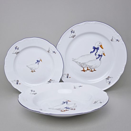 Constance Geese, Plate set for 6 pers., Thun 1794, Carlsbad porcelain