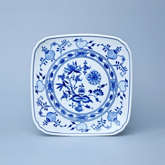 Square plate 21 cm, Original Blue Onion Pattern