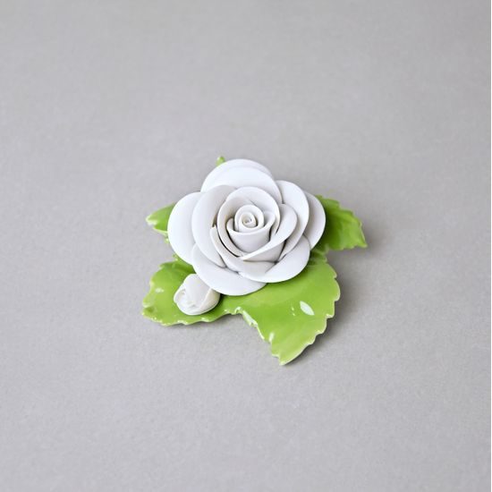 Růžička s malým poupátkem na stůl - bílá 7 x 7 x 4 cm, Porcelánové figurky Unterweissbacher