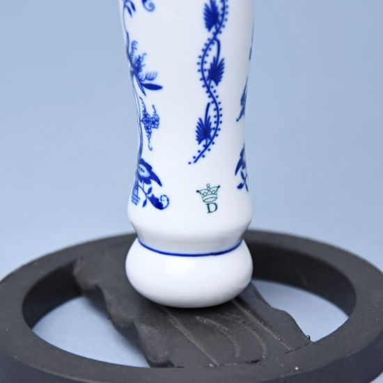 Krbový svícen chalupářský 29 cm (porcelán + železo), Cibulák, originální z Dubí