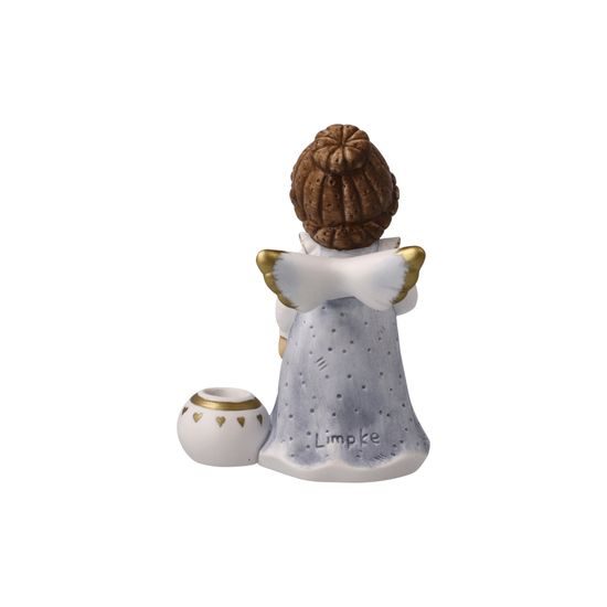 Candle holder Angel - Lovely 8 / 4,5 / 10,5, bisque porcelain, Nina a Marco, Goebel