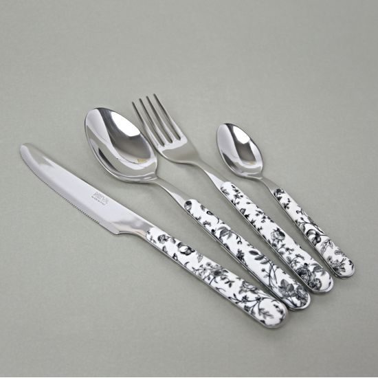 24 pcs. cutlery set, BISTROT China Roses 14039 black, NEVA