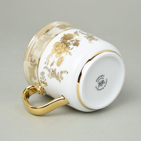 Hrnek Gustav 310 ml, zlatá růže, zlatý listr, Carlsbad