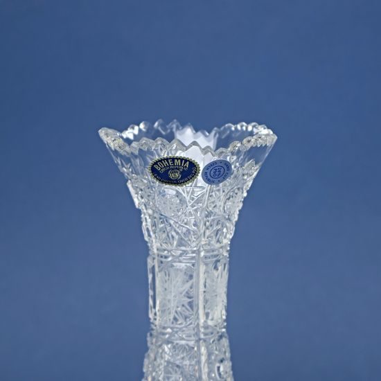 Křišťálová váza Píšťala broušená úzká 500PK, 255 mm, Crystal BOHEMIA