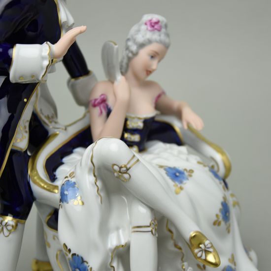 Canapé rococo 22 x 18,5 x 25,5 cm, Isis, Royal Dux Bohemia