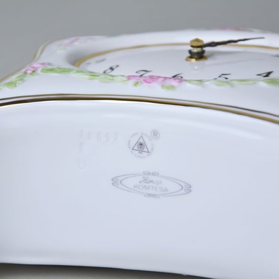 Empire style clock Komtesa 27 x 9 x 17 cm, White plus Gold, Clocks