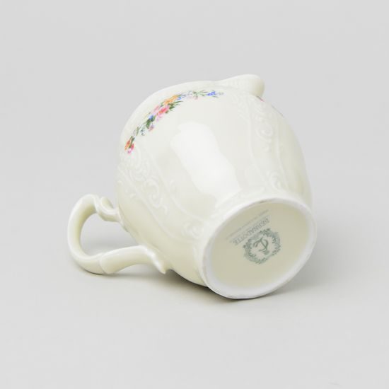 Mlékovka 180 ml, Thun 1794, karlovarský porcelán, BERNADOTTE ivory + kytičky