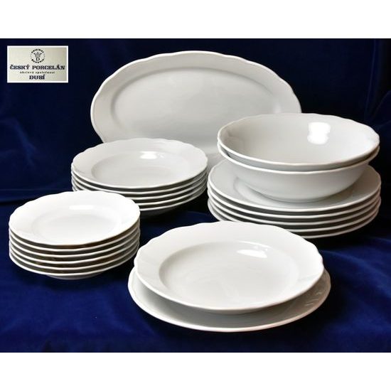 Dining set 21 pcs. for Lovers of eating, White, Cesky porcelan a.s.