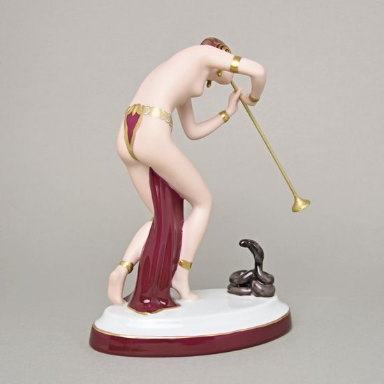 Dancer with a snake 17 x 10 x 23 cm, Purple, Porcelain Figures Duchcov