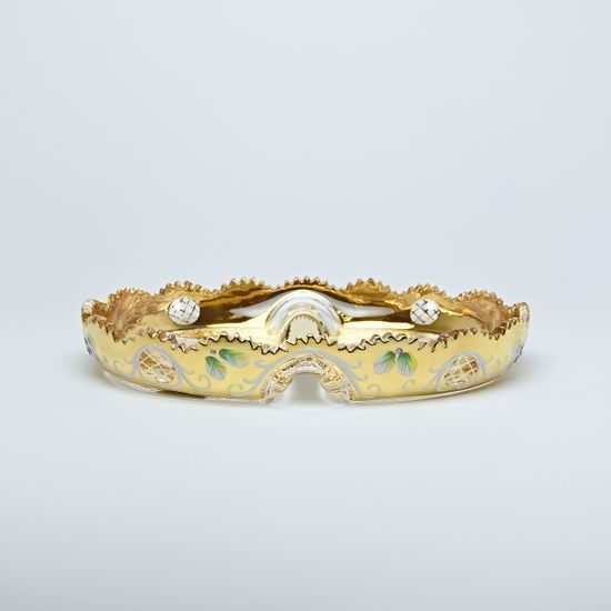 Crystal Cabaret, hand-cuted, 245 mm, Gold+ Enamel, Jahami Bohemia