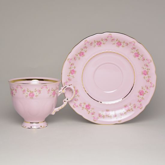 Cup 140 ml coffee + saucer, Sonáta decor 158, Leander Rose China