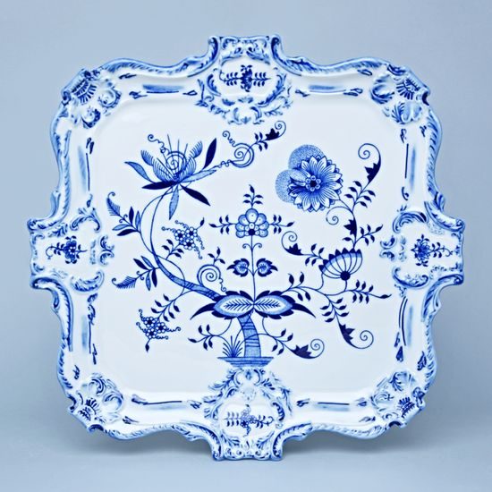 Platter 35 x 35 cm, Original Blue Onion pattern (q2)
