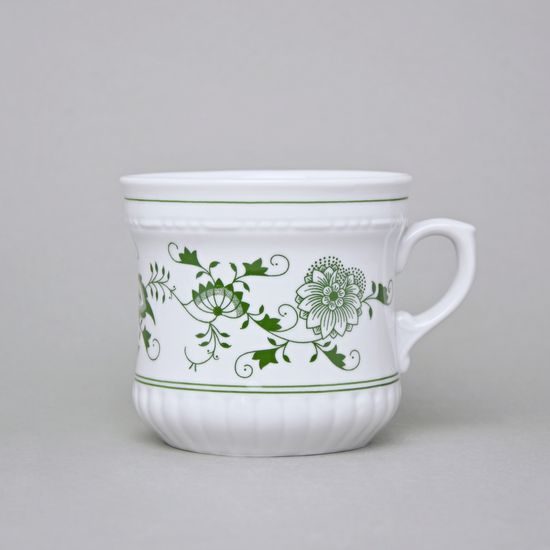 Hrnek Perlový velký 370 ml, zelený cibulák, Český porcelán a.s. (2.j.)