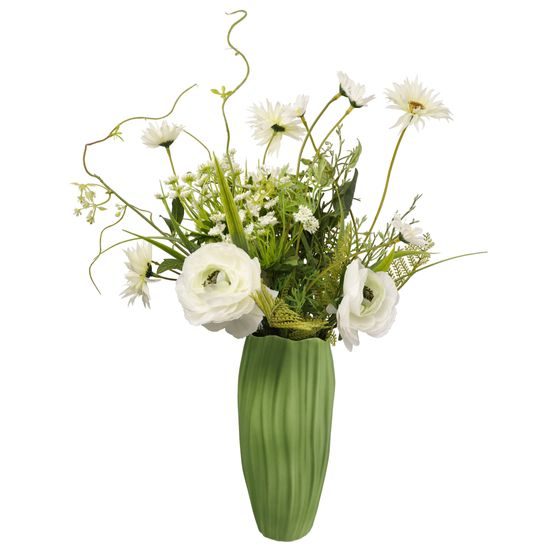 Váza Spirulina zelená 10 / 10 / 20 cm, biskvitový porcelán, Goebel