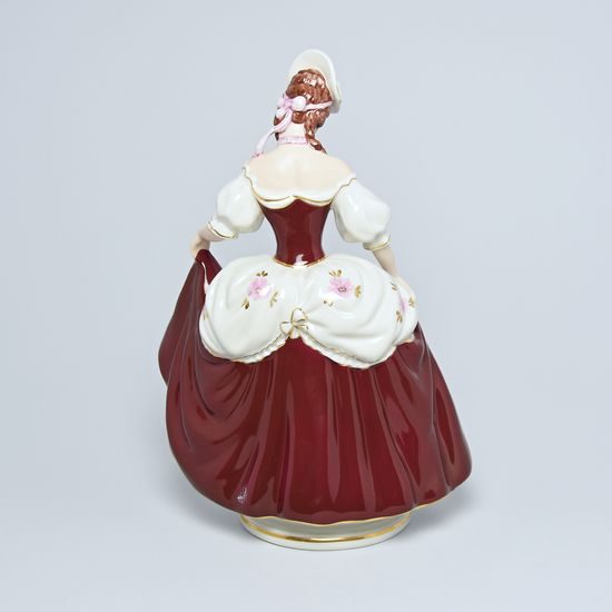 Lady with hat, 15 x 21,5 x 29,5 cm, Purple, Porcelain Figures Duchcov